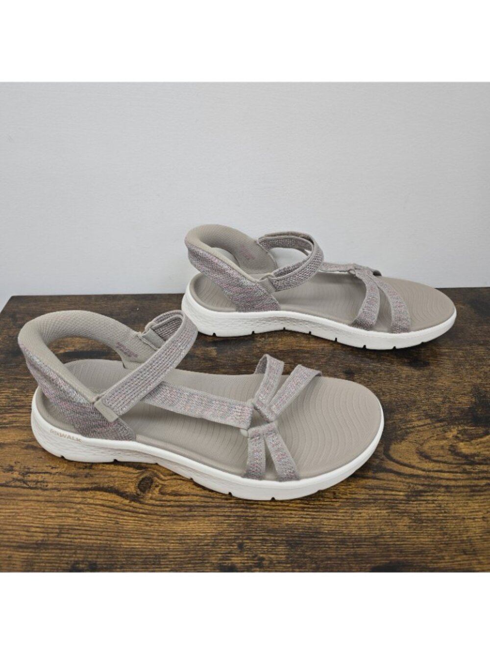 Skechers Hands Free Slip-ins GO WALK Flex Blake Sandals Sz 10 Taupe Multi EUC - Picture 2 of 8